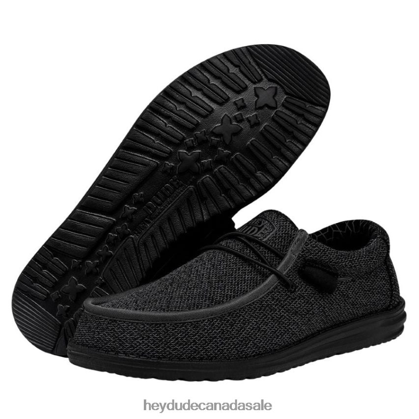 Men Wally Sox Wide Hey Dude Micro Total Black Shoes 0D6J4L295