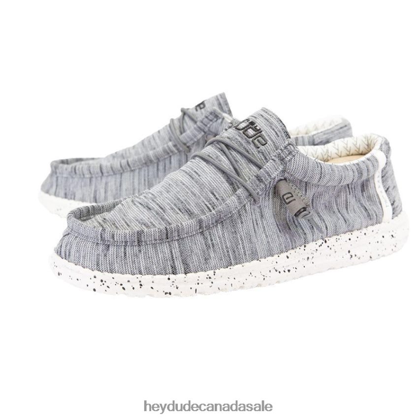 Men Wally Stretch Fleece Hey Dude Stone White Shoes 0D6J4L462