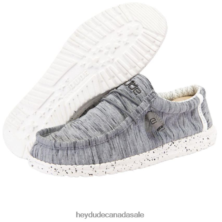 Men Wally Stretch Fleece Hey Dude Stone White Shoes 0D6J4L462