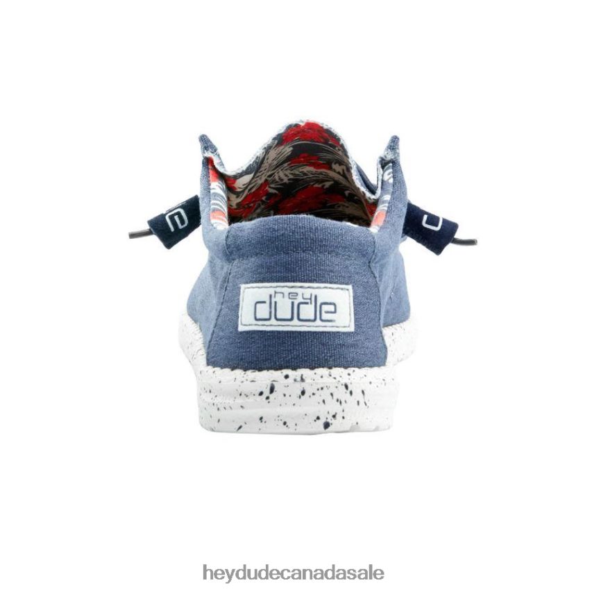 Men Wally Stretch Hey Dude Blue Shoes 0D6J4L318