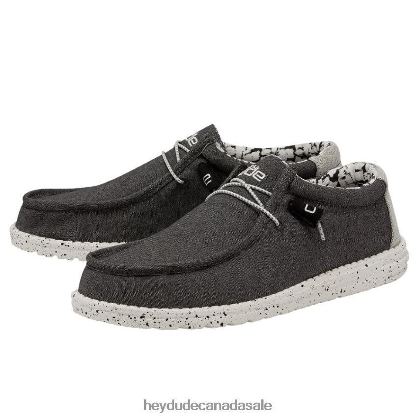 Men Wally Stretch Hey Dude Opal Black Shoes 0D6J4L315