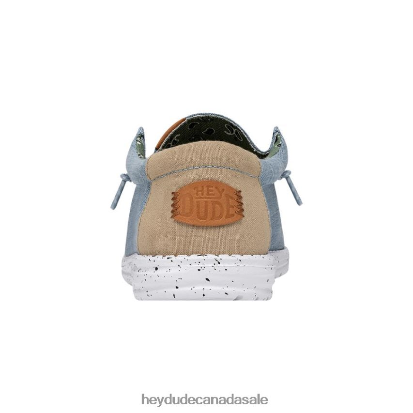 Men Wally Washed Canvas Hey Dude Blue Shoes 0D6J4L303