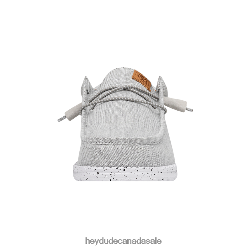 Men Wally Washed Canvas Hey Dude Light Grey Shoes 0D6J4L363