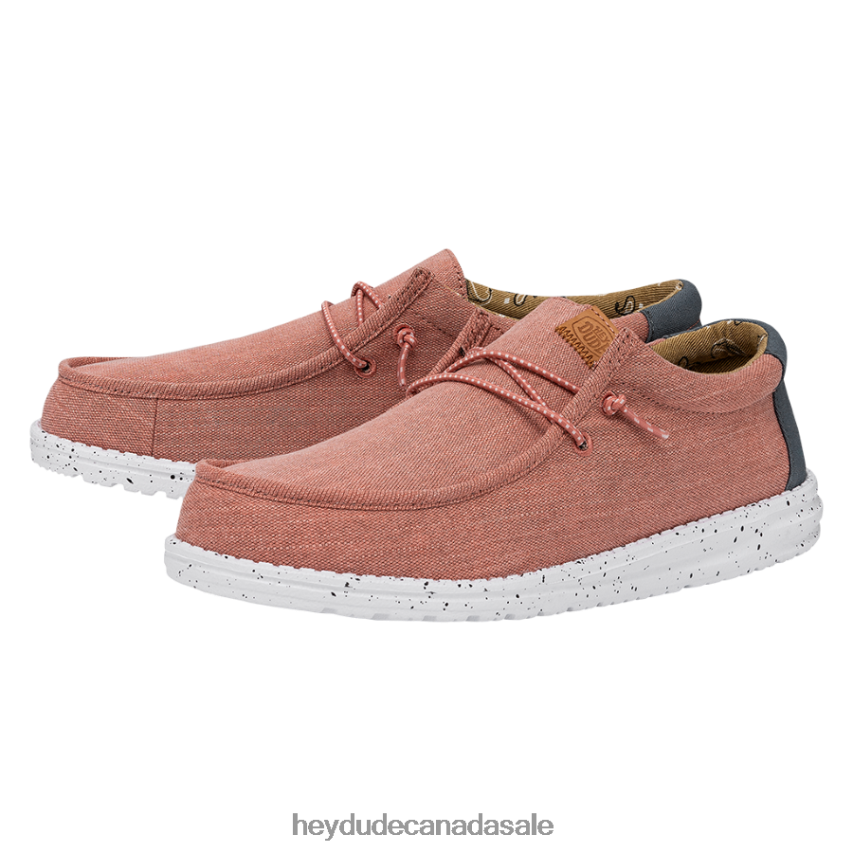 Men Wally Washed Canvas Hey Dude Red Shoes 0D6J4L304