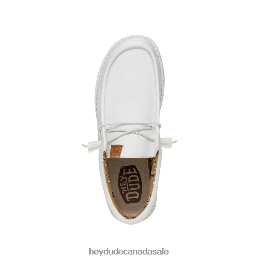 Men Wally Washed Canvas Hey Dude White Shoes 0D6J4L302