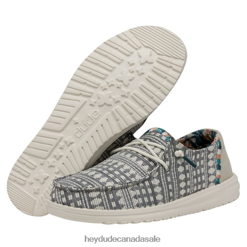 Men Wendy Boho Hey Dude Embroidery Grey Shoes 0D6J4L63