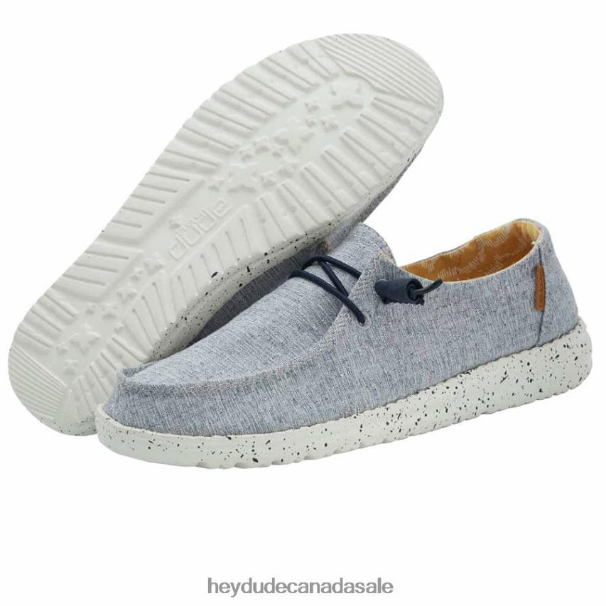 Men Wendy Chambray Hey Dude White Blue Shoes 0D6J4L103