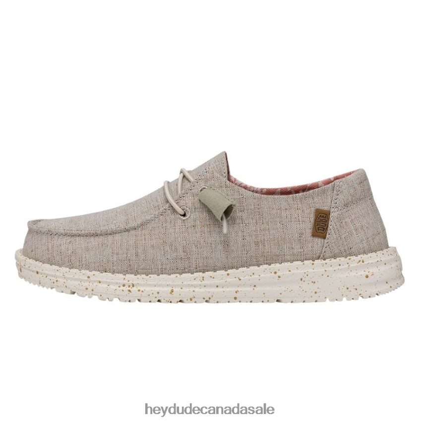 Men Wendy Chambray Wide Hey Dude White Nut Shoes 0D6J4L205