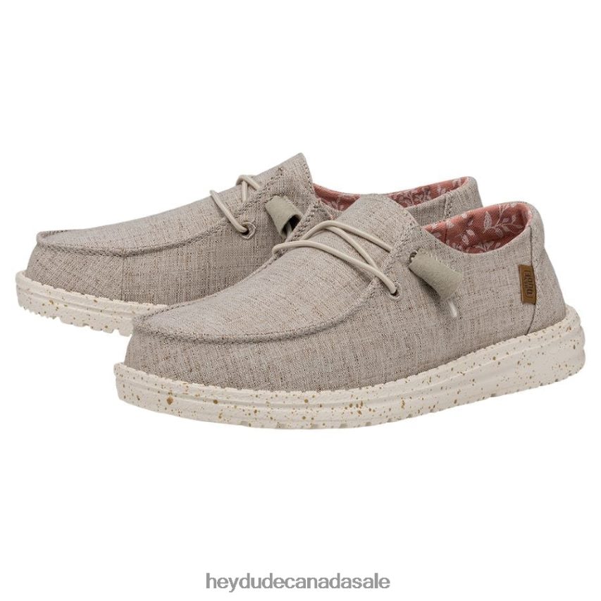 Men Wendy Chambray Wide Hey Dude White Nut Shoes 0D6J4L205