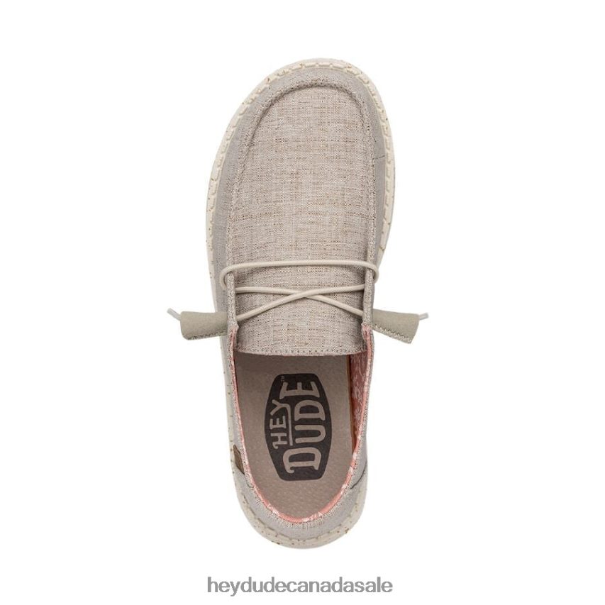 Men Wendy Chambray Wide Hey Dude White Nut Shoes 0D6J4L205