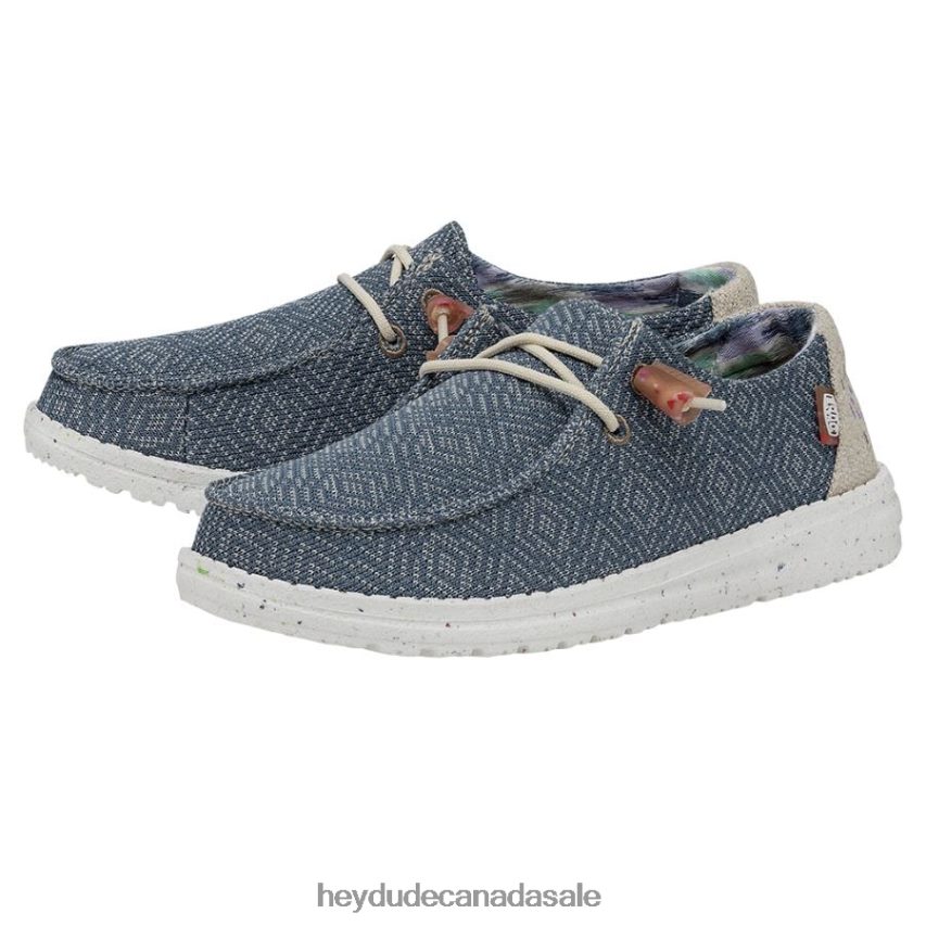 Men Wendy Knit II Hey Dude Blue Denim Shoes 0D6J4L53