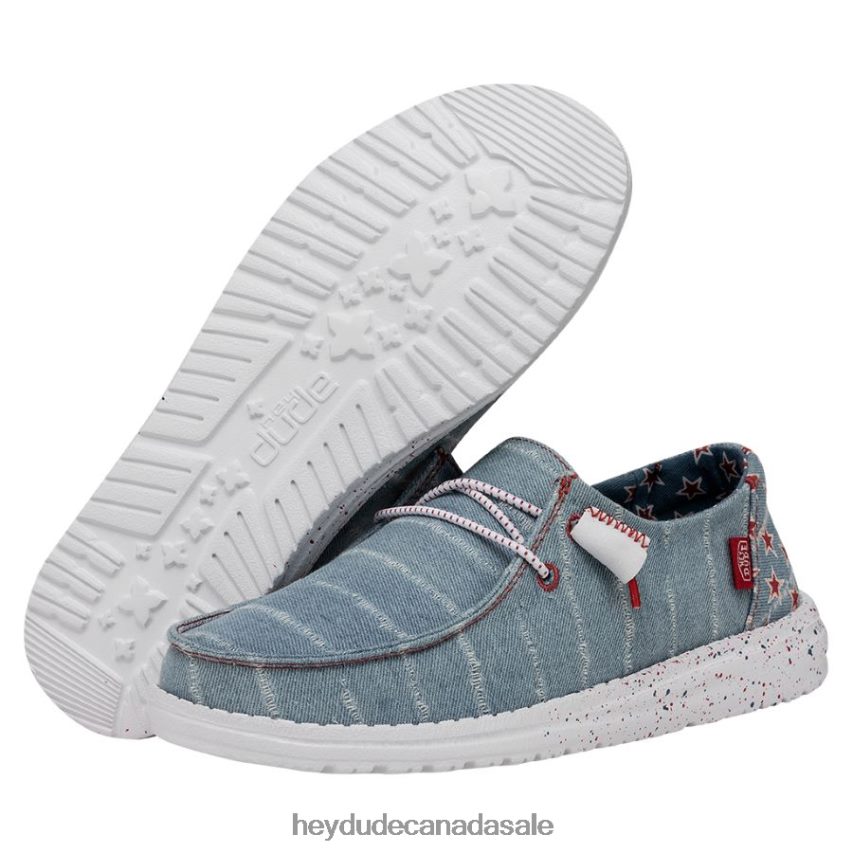 Men Wendy Patriotic Hey Dude Denim Star Shoes 0D6J4L213