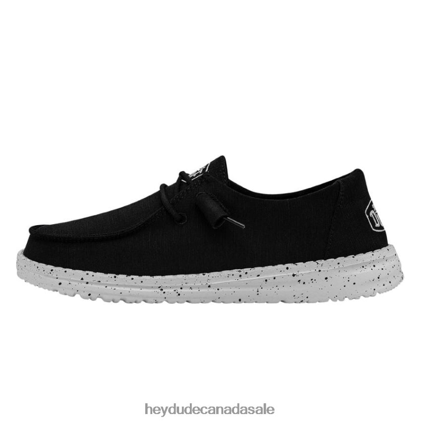 Men Wendy Slub Canvas Hey Dude Black Shoes 0D6J4L24