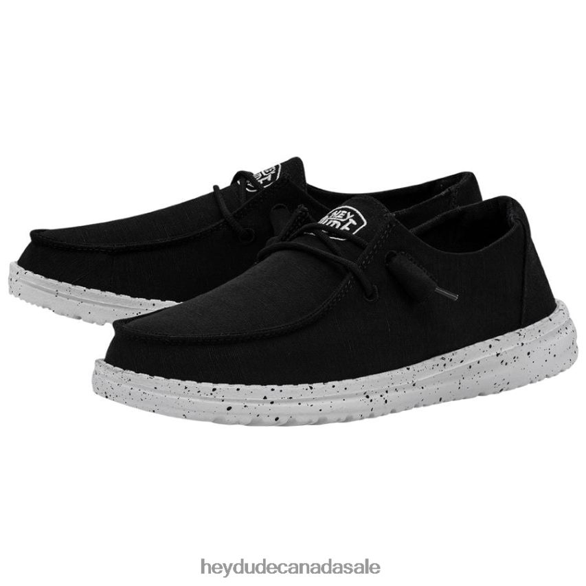 Men Wendy Slub Canvas Hey Dude Black Shoes 0D6J4L24