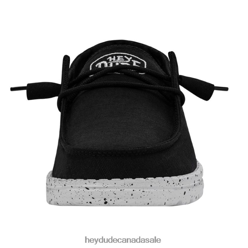 Men Wendy Slub Canvas Hey Dude Black Shoes 0D6J4L24