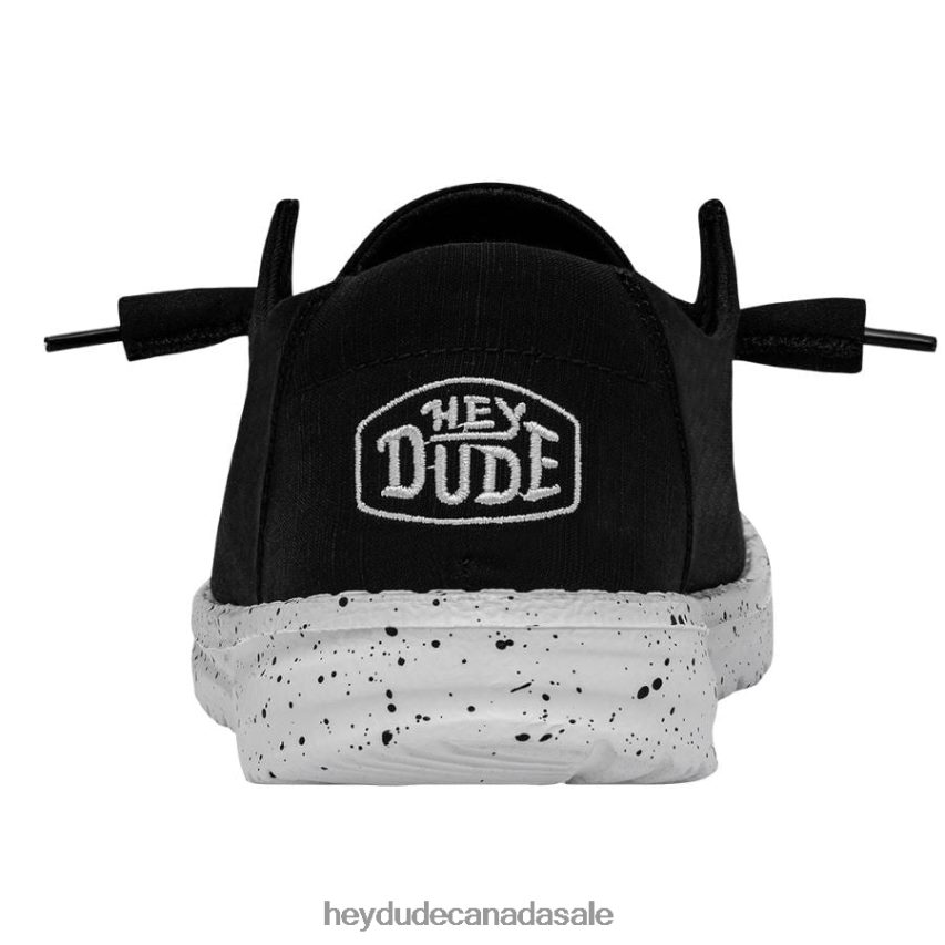 Men Wendy Slub Canvas Hey Dude Black Shoes 0D6J4L24