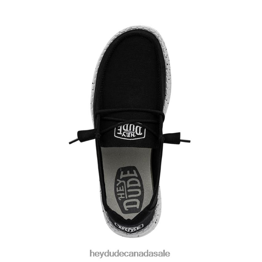 Men Wendy Slub Canvas Hey Dude Black Shoes 0D6J4L24