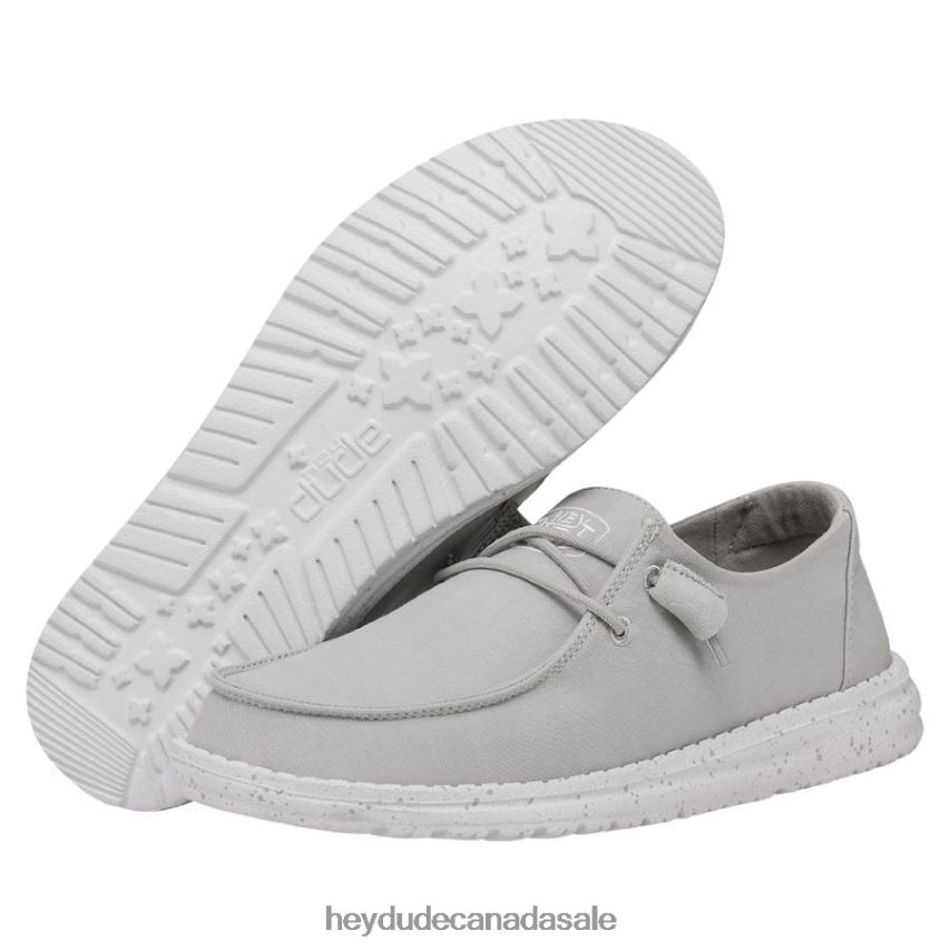 Men Wendy Slub Canvas Hey Dude Light Grey Shoes 0D6J4L25