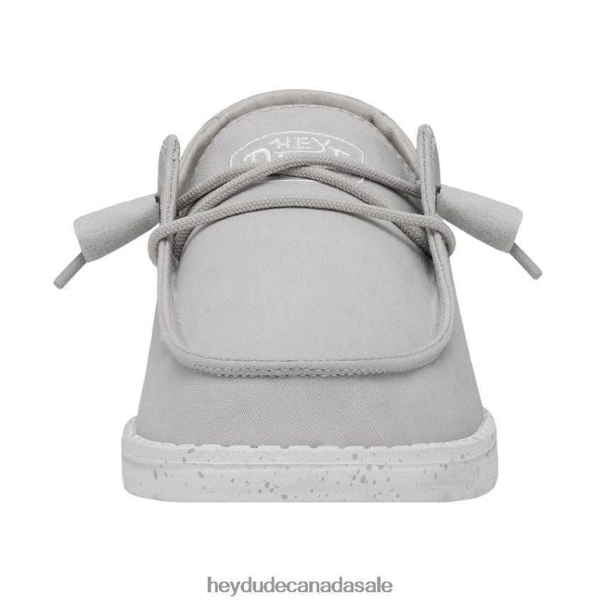 Men Wendy Slub Canvas Hey Dude Light Grey Shoes 0D6J4L25