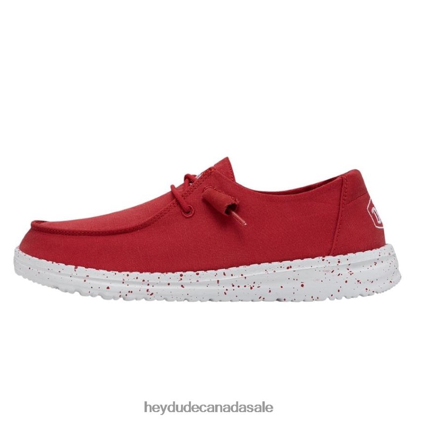 Men Wendy Slub Canvas Hey Dude Red Shoes 0D6J4L26