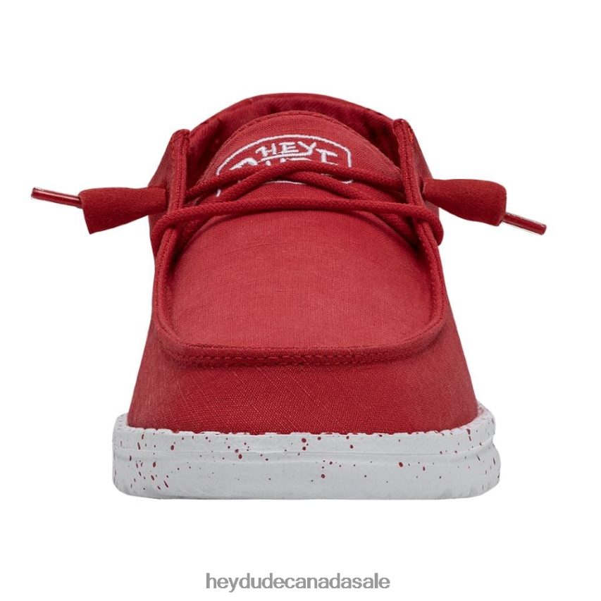 Men Wendy Slub Canvas Hey Dude Red Shoes 0D6J4L26