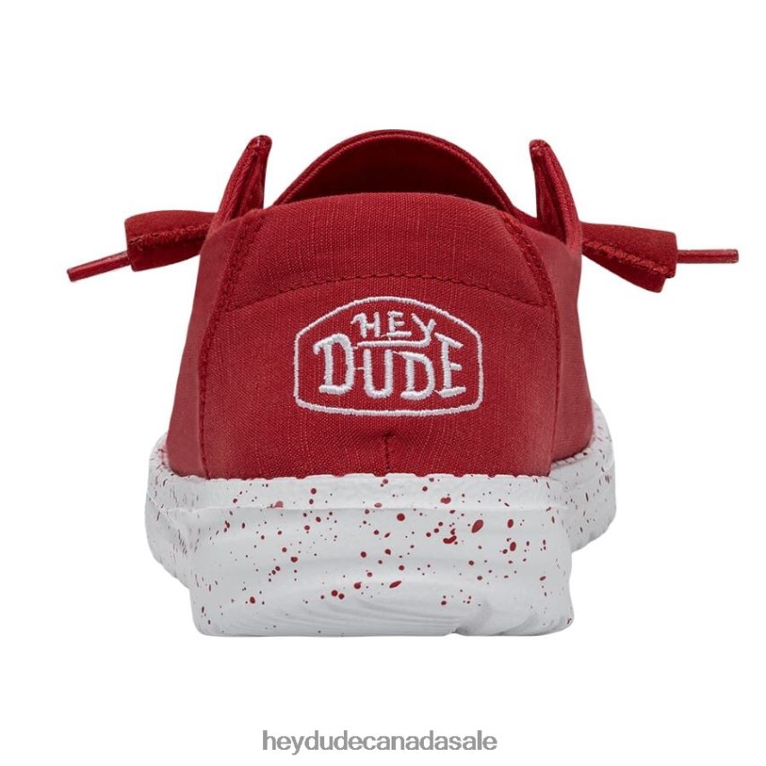 Men Wendy Slub Canvas Hey Dude Red Shoes 0D6J4L26
