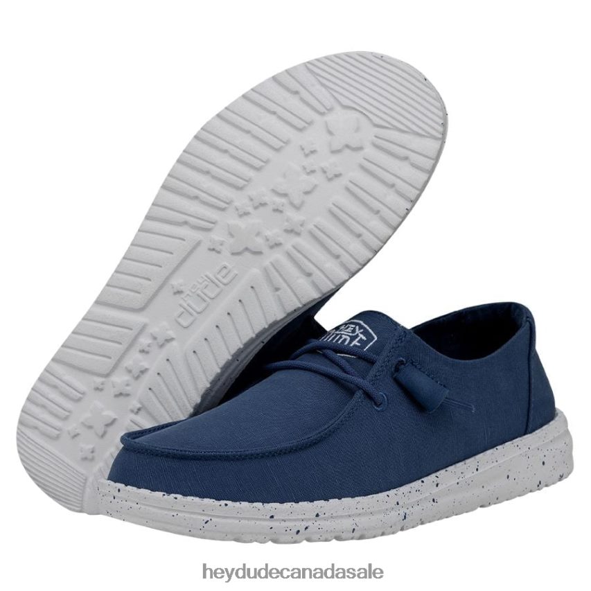 Men Wendy Slub Canvas Hey Dude True Blue Shoes 0D6J4L28
