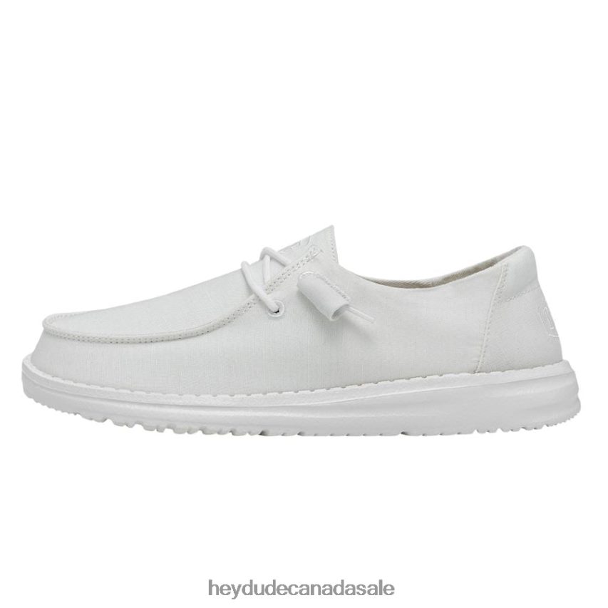 Men Wendy Slub Canvas Hey Dude White Shoes 0D6J4L23
