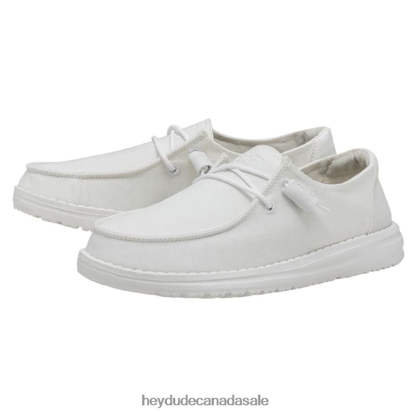 Men Wendy Slub Canvas Hey Dude White Shoes 0D6J4L23