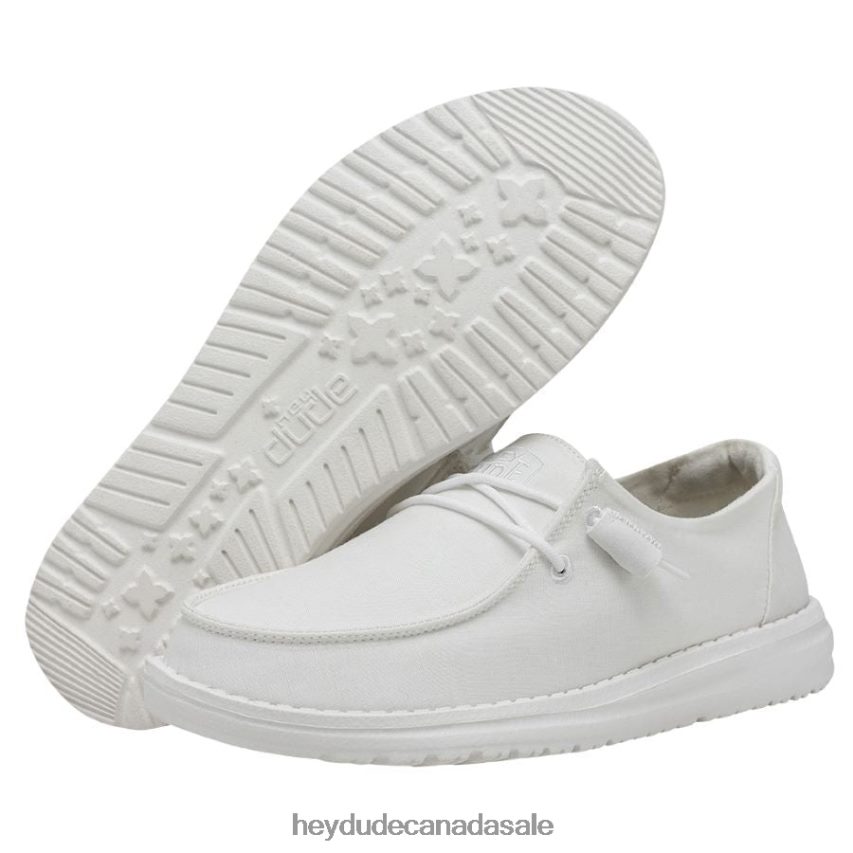 Men Wendy Slub Canvas Hey Dude White Shoes 0D6J4L23