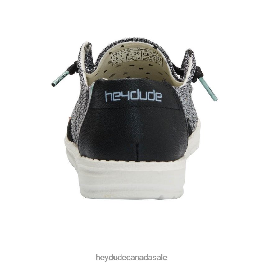 Men Wendy Sox Hey Dude Sparkling Black Shoes 0D6J4L190