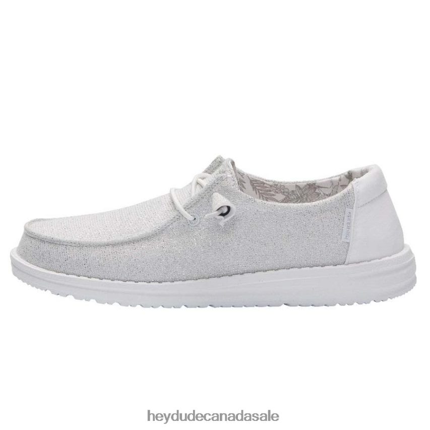Men Wendy Stretch Hey Dude Sparkling White Shoes 0D6J4L124