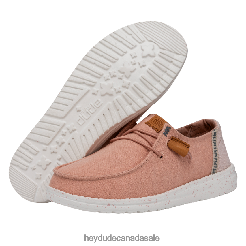 Men Wendy Washed Canvas Hey Dude Rose Dust Shoes 0D6J4L5