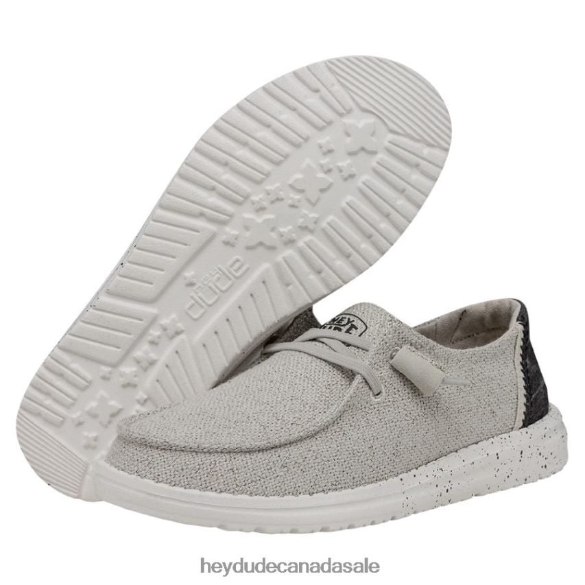 Men Wendy Woven Hey Dude Light Grey Shoes 0D6J4L143