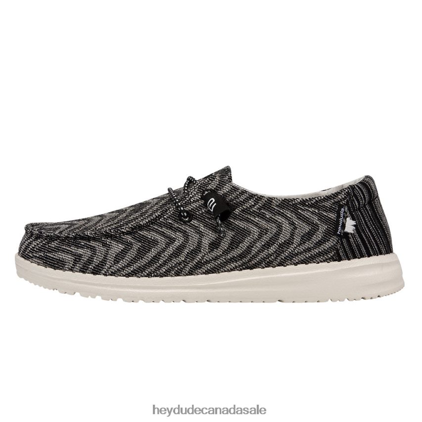 Men Wendy Woven Hey Dude Zebra Black Stripe Shoes 0D6J4L211