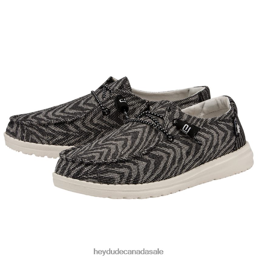 Men Wendy Woven Hey Dude Zebra Black Stripe Shoes 0D6J4L211