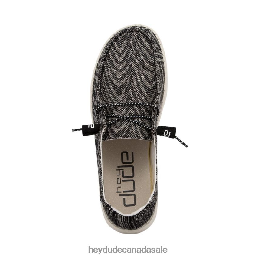 Men Wendy Woven Hey Dude Zebra Black Stripe Shoes 0D6J4L211