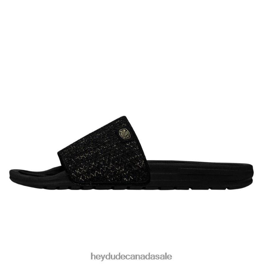 Women Chandler Knit Hey Dude Black Gold Shoes 0D6J4L256