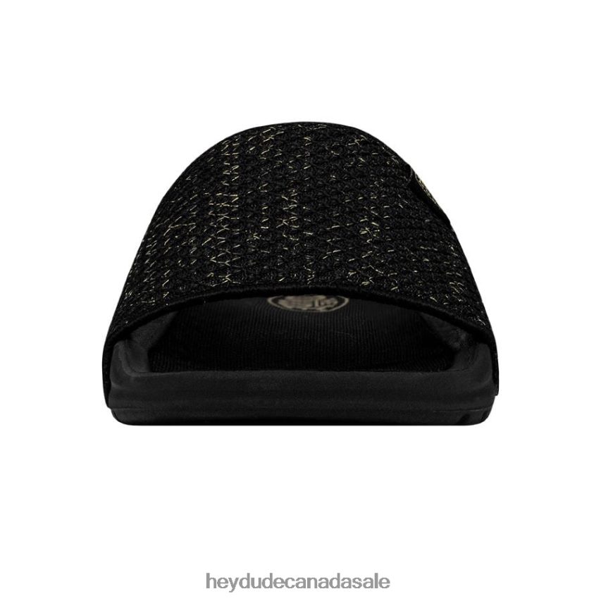 Women Chandler Knit Hey Dude Black Gold Shoes 0D6J4L256