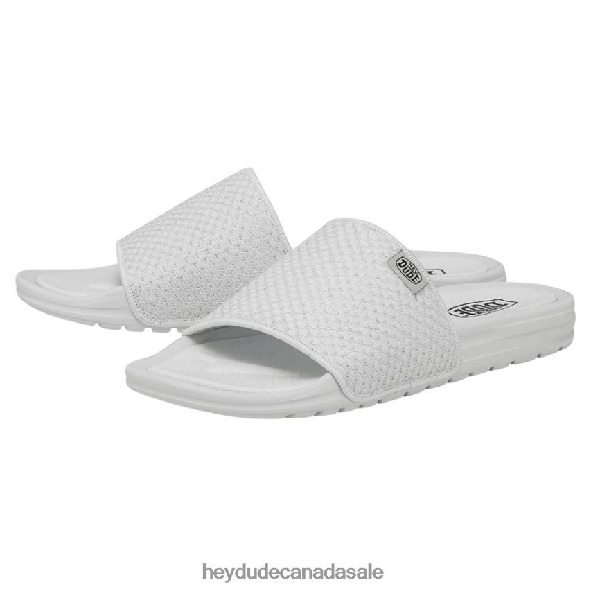 Women Chandler Knit Hey Dude White Silver Shoes 0D6J4L252