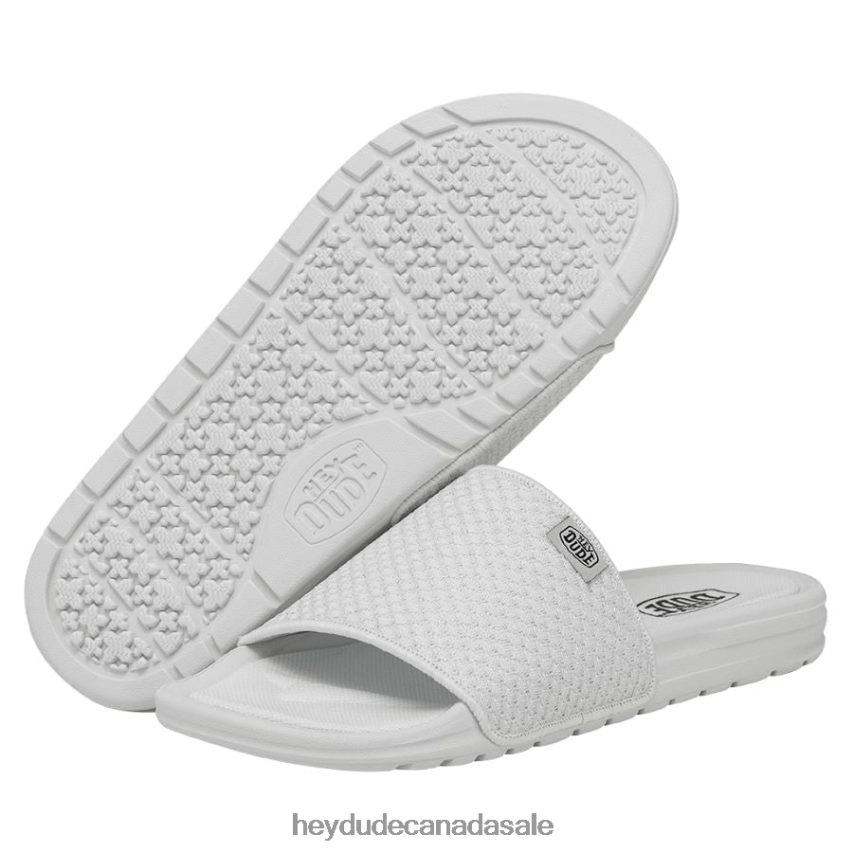 Women Chandler Knit Hey Dude White Silver Shoes 0D6J4L252