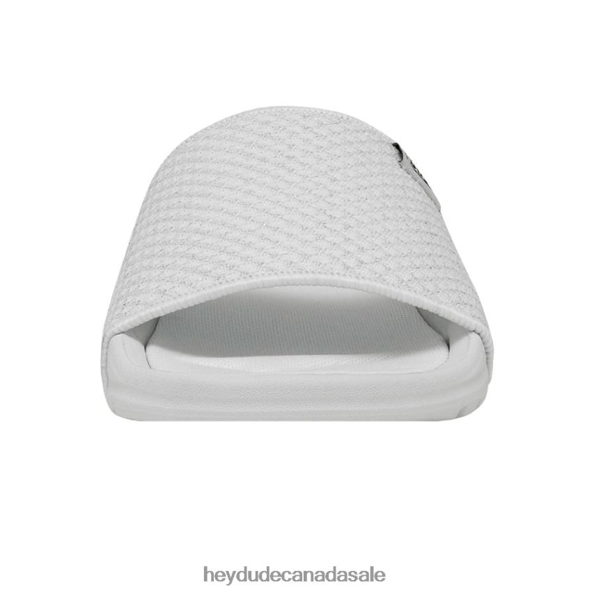 Women Chandler Knit Hey Dude White Silver Shoes 0D6J4L252