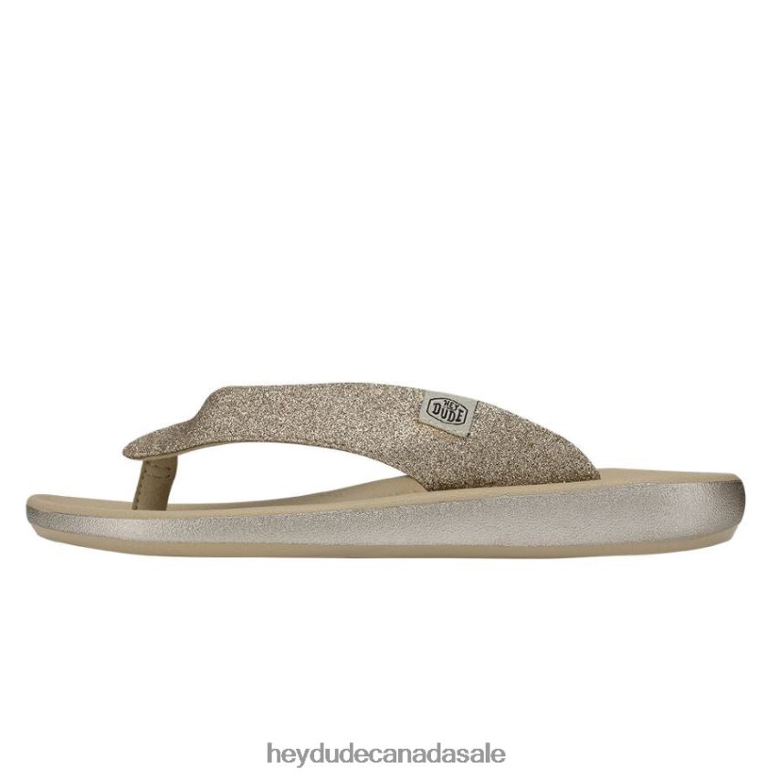 Women Meg Hey Dude Gold Glitter Shoes 0D6J4L263