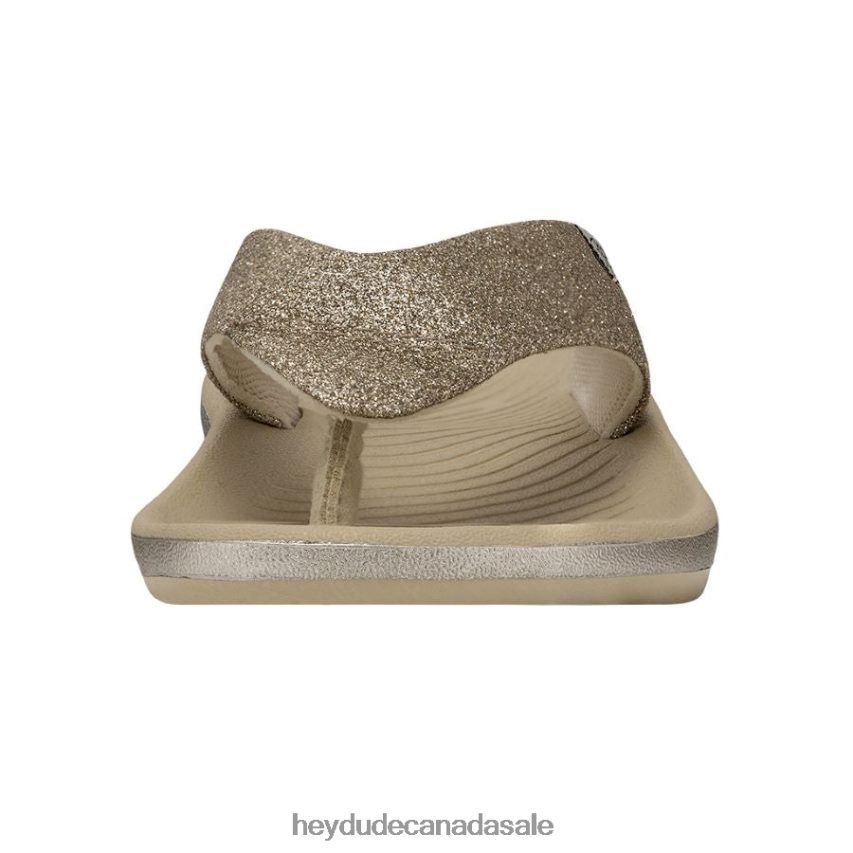 Women Meg Hey Dude Gold Glitter Shoes 0D6J4L263