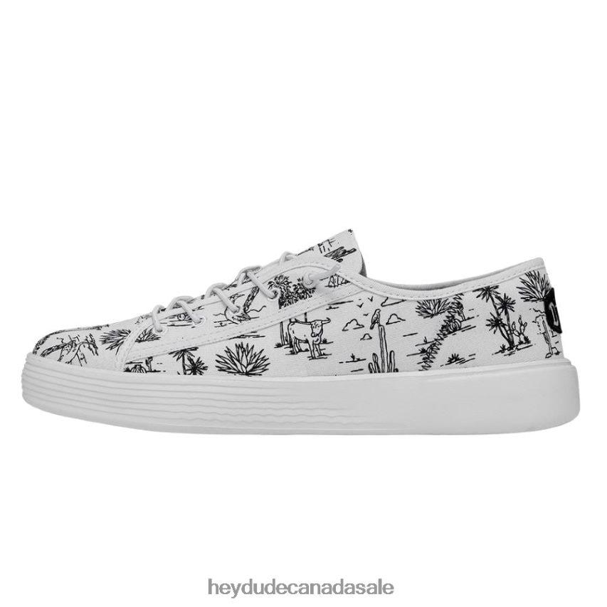 Women Cody Desert Hey Dude White and Black Shoes 0D6J4L221