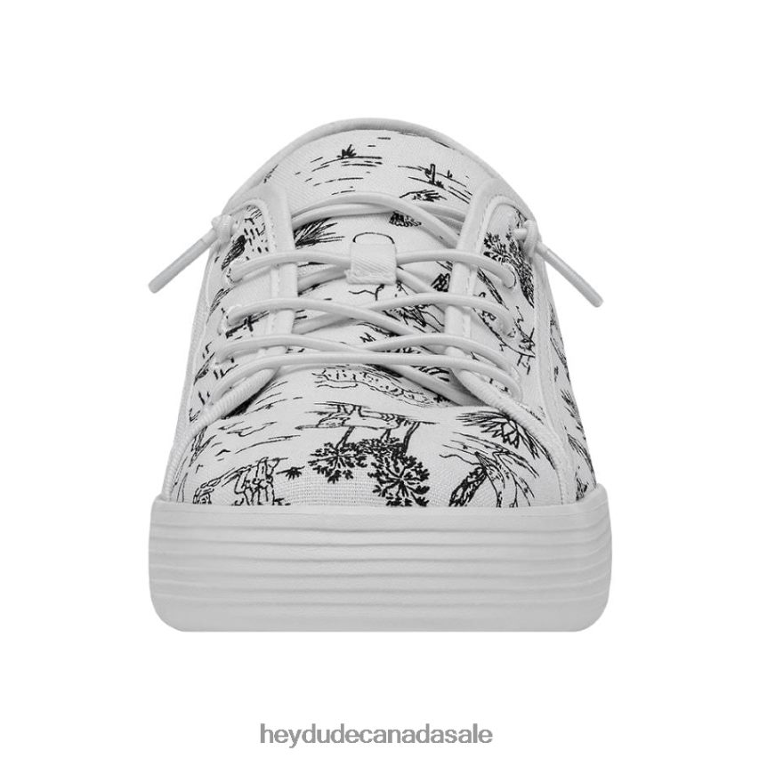 Women Cody Desert Hey Dude White and Black Shoes 0D6J4L221